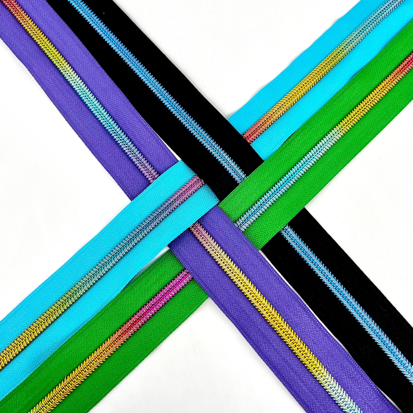 Hardware - Stitch Rainbow/Blue Teeth Nylon Zipper Tape #5
