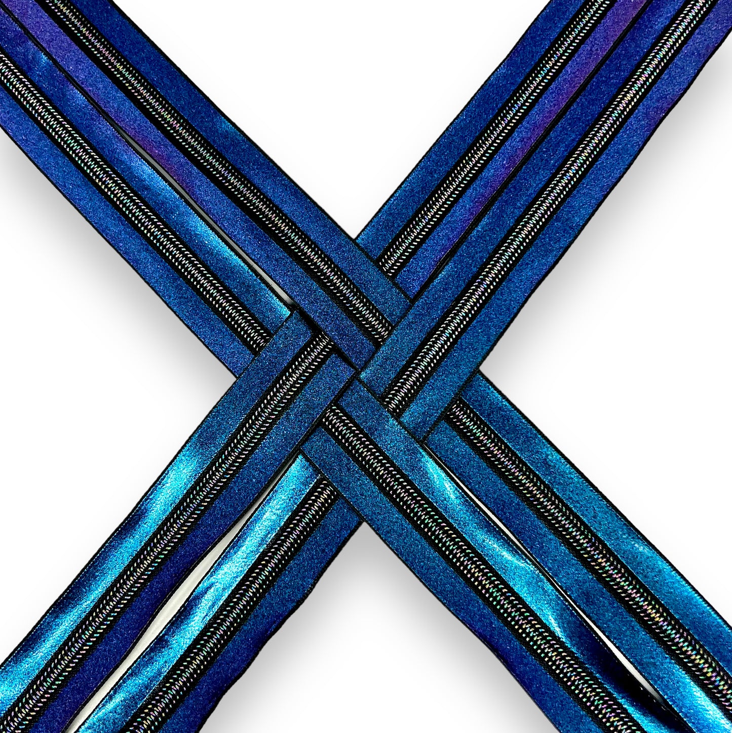 Hardware - Metallic Blue Nylon Zipper Tape #5