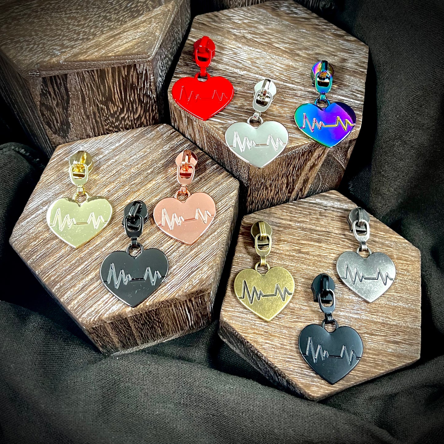 Hardware - Heartbeat Nylon Zipper Pulls #5