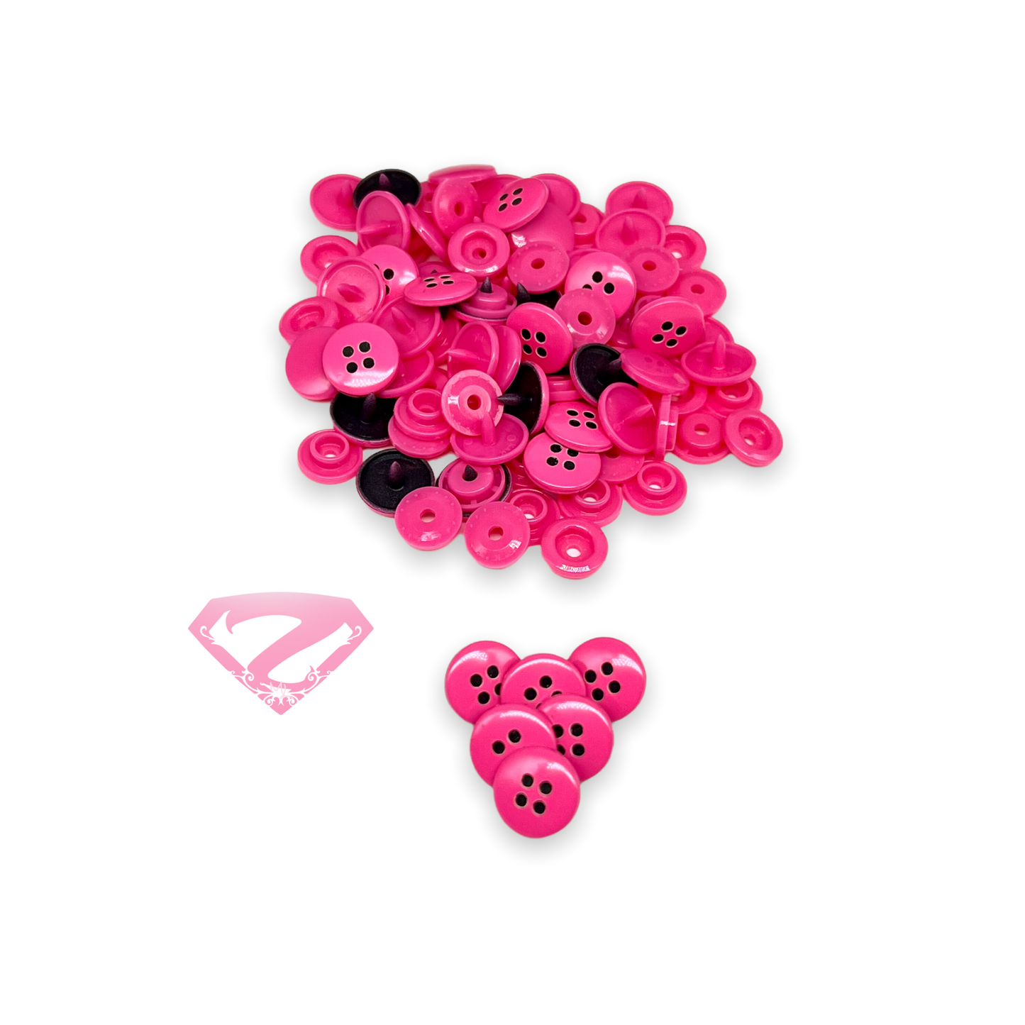 Snaps - Pink Button Two Tone Engraved