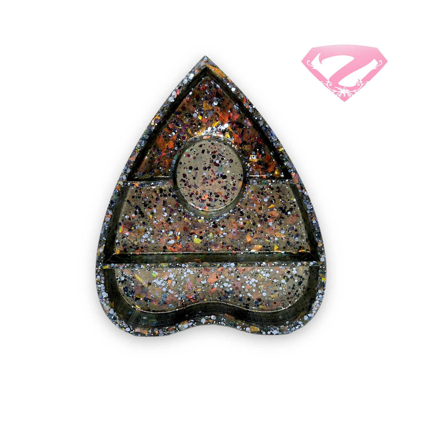 Ouija Planchette Clip Tray (Black Holographic - Large)