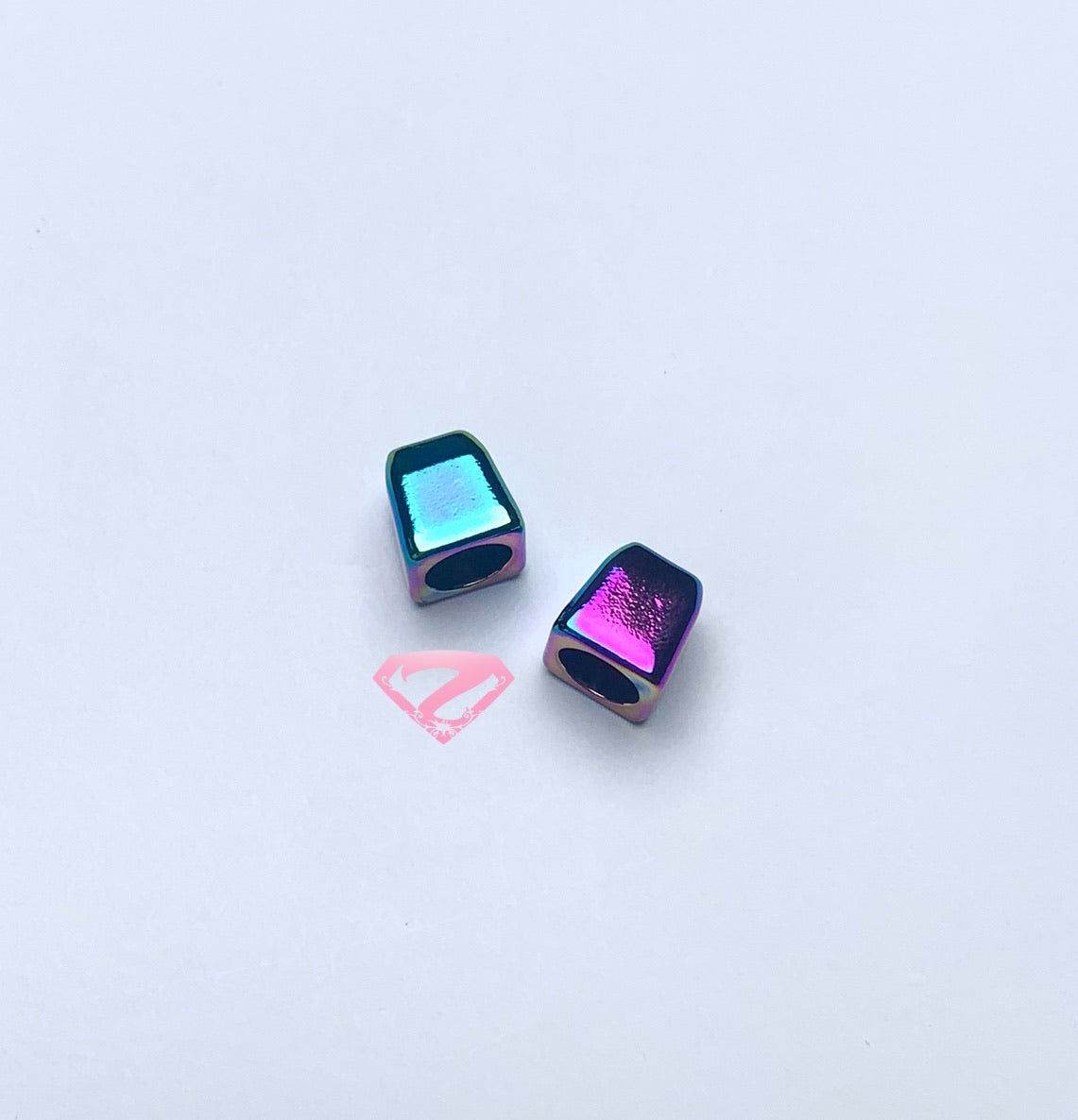 Hardware - Rainbow Square Drawstring Accent Bead