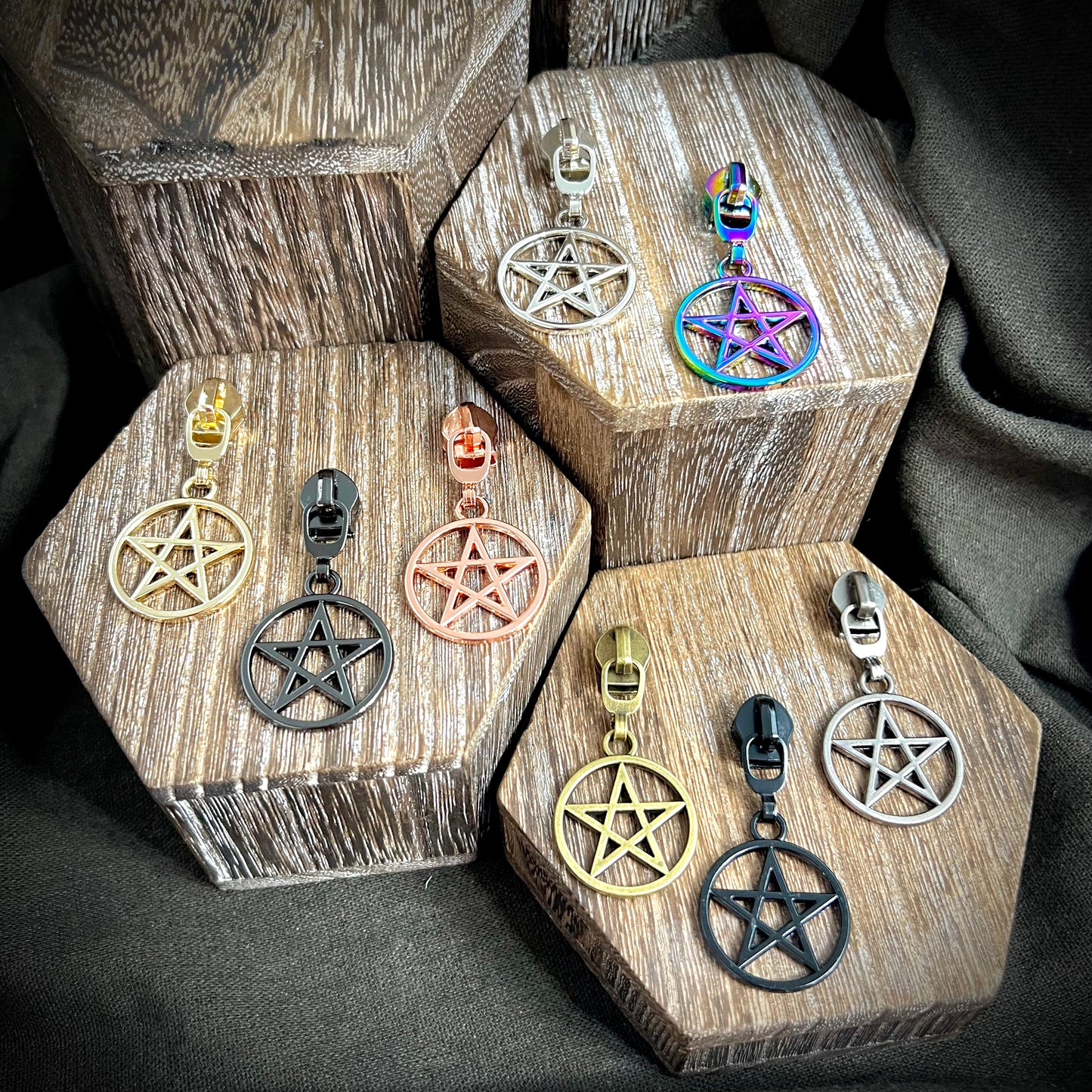 Hardware - Pentagram Nylon Zipper Pulls #5
