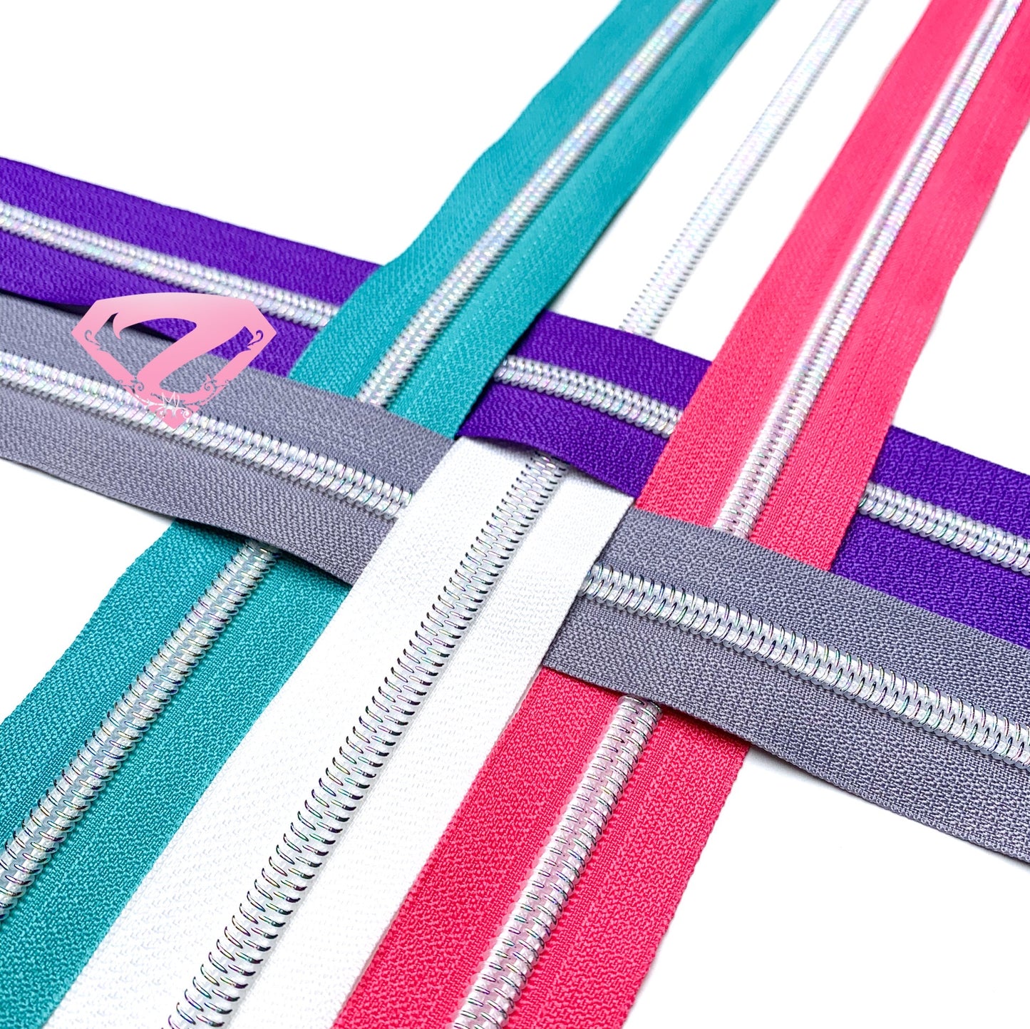 Hardware - White Oil Slick Nylon Zipper Tape #5 Collection