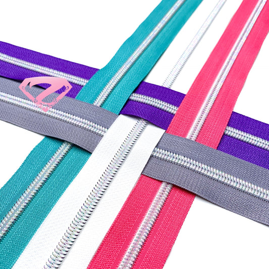 Hardware - White Oil Slick Nylon Zipper Tape #5 Collection