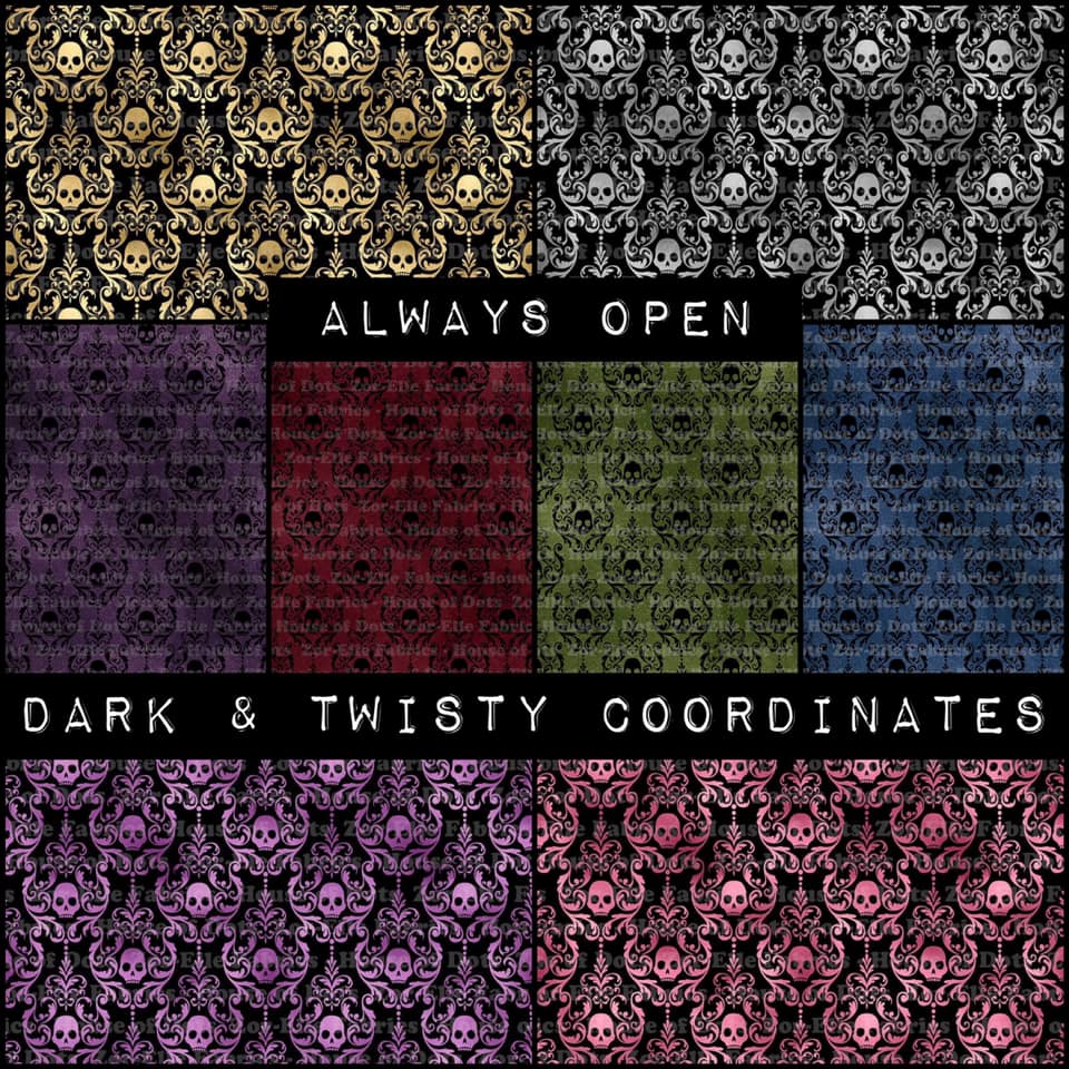 Dark & Twisty - Damask Skulls