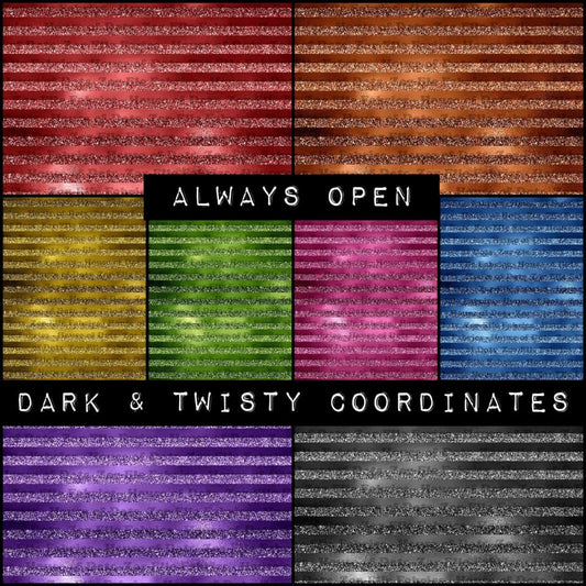 Dark & Twisty - Foil Glitter Stripes