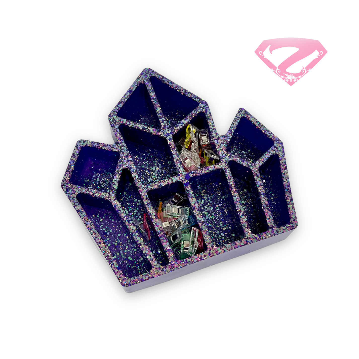 Crystal Clip Tray (Purple - Large)